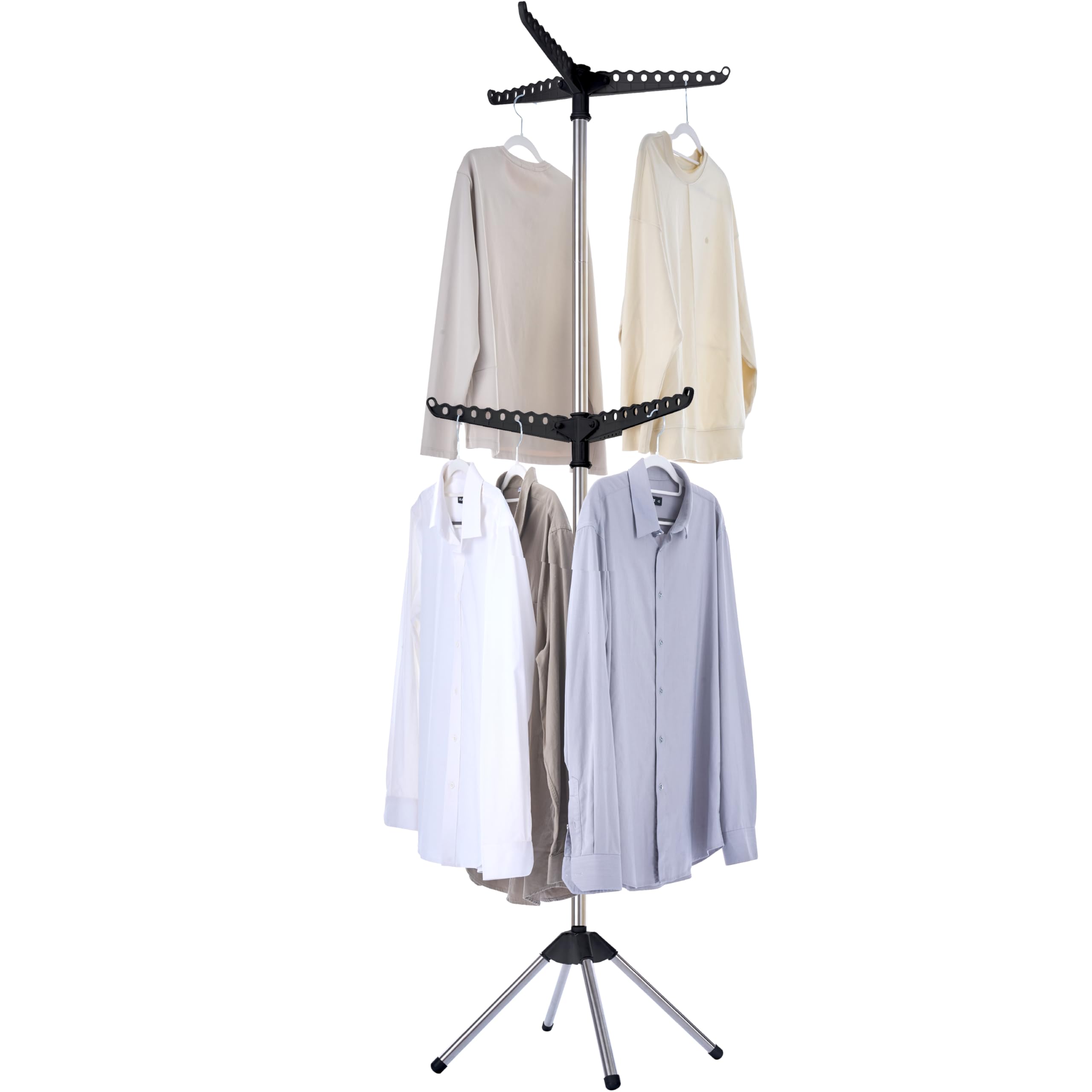 Photo 1 of ***MISSING PARTS***
CASAMAYA Clothes Drying Rack Foldable, 74.8 inch 2 Tier Laundry Drying Rack with Rotating Clothes Rail for 54 Pieces of Clothes, Space Saving, Indoor, Stainless Steel, Black and Silver CDR002B01