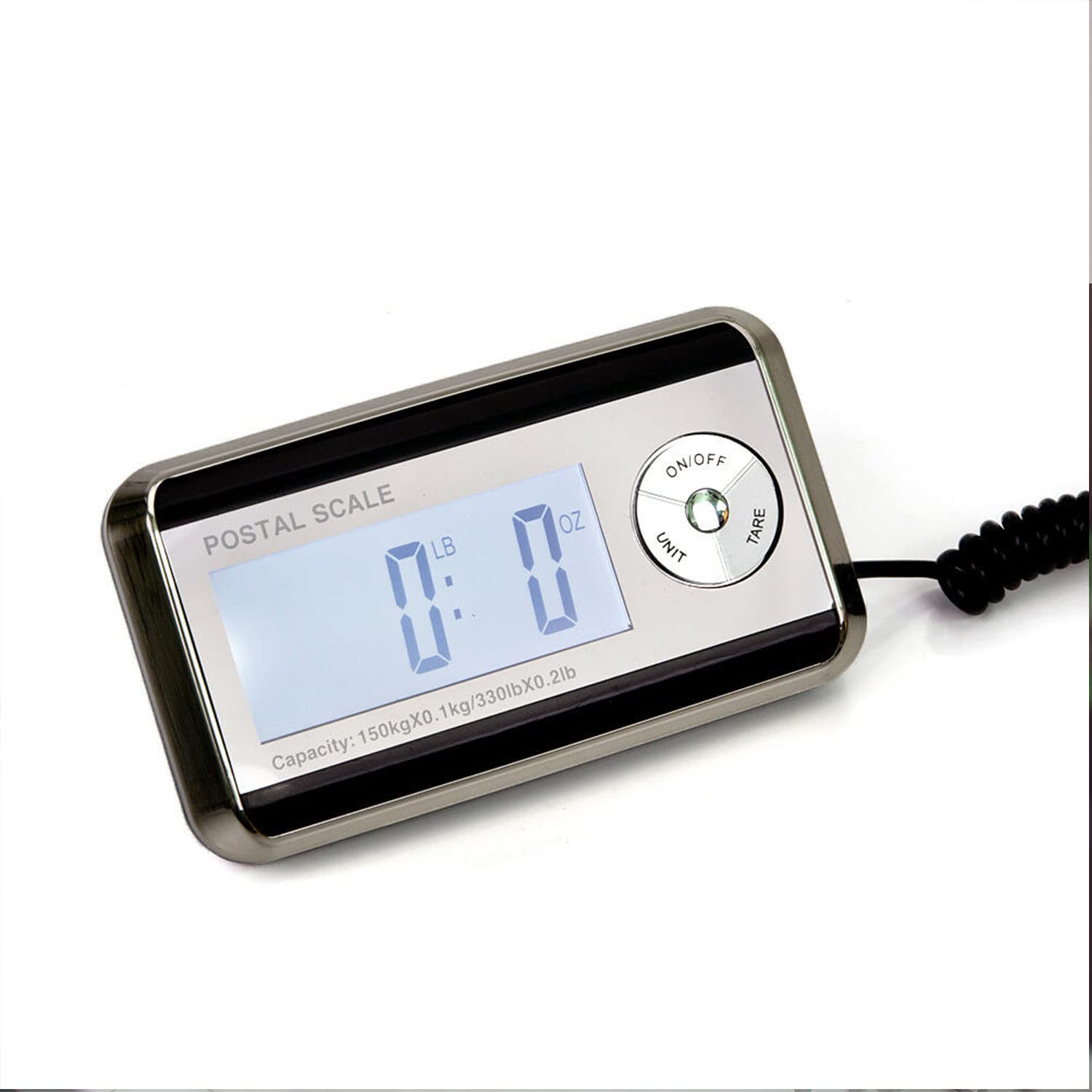 Nilpferd Paketwaage bis 200kg/50g Plattformwaage Briefwaage mit Große Plattform L*B-38,8 * 30,8 cm aus Edelstahl,Externes Beleuchtetes LCD Display 4*AA-Batterien oder AC-Adapter (Silber1)