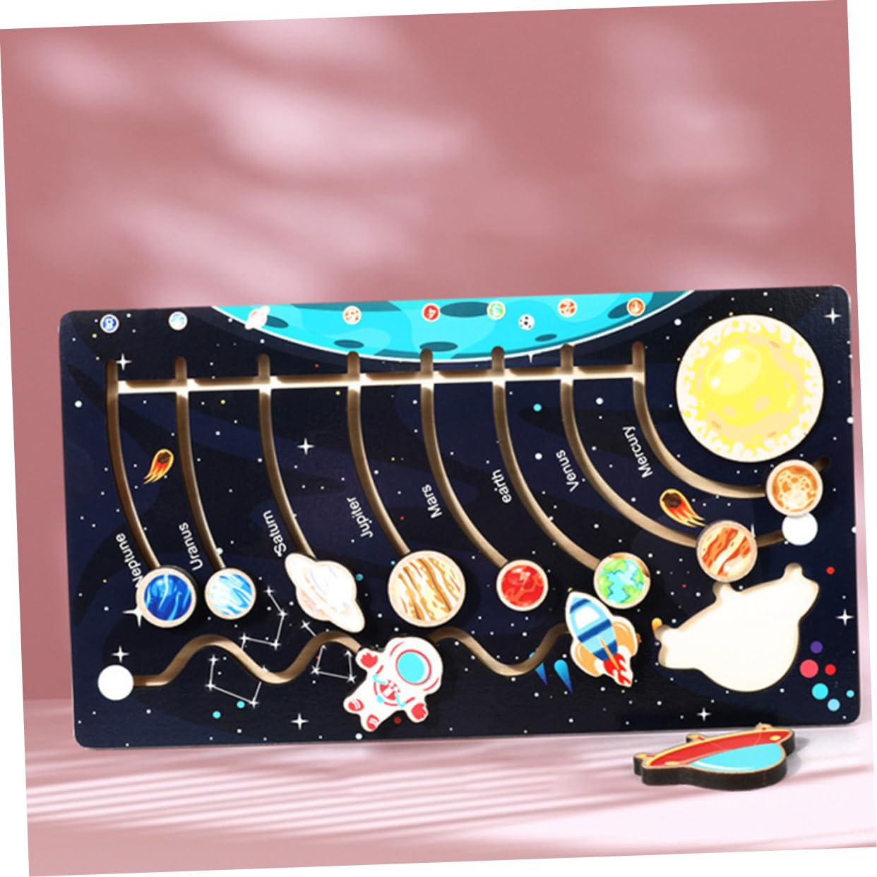 SUPVOX Puzzle di Legno Pianeti del Cosmo per Bambini, Giocattolo Educativo e Didattico, per Attività di Apprendimento Prescolare