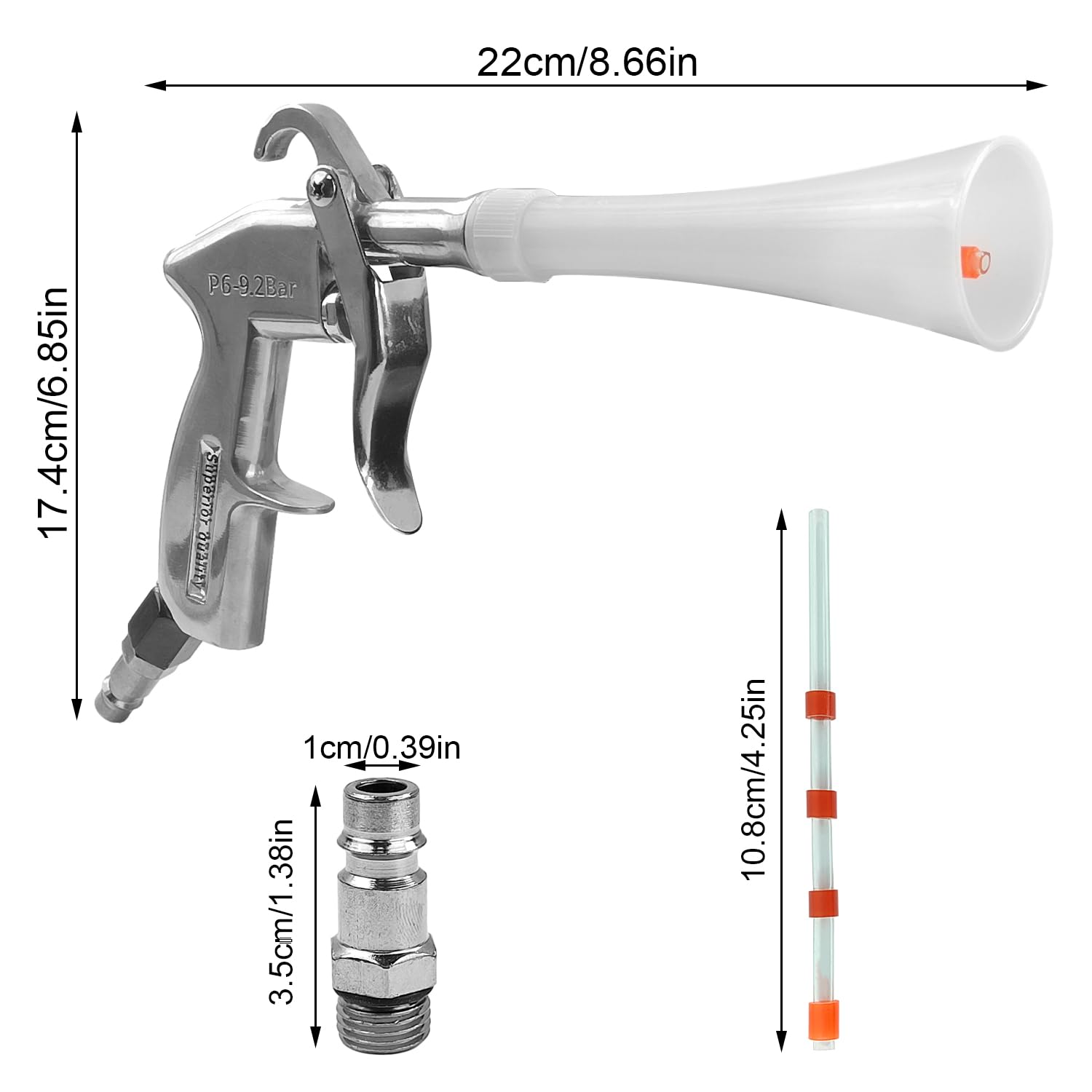 Pistolet do czyszczenia sprężonym powietrzem, pistolet do oczyszczania powietrza, pistolet pneumatyczny, pistolet na sprężone powietrze, do wnętrz i silnika