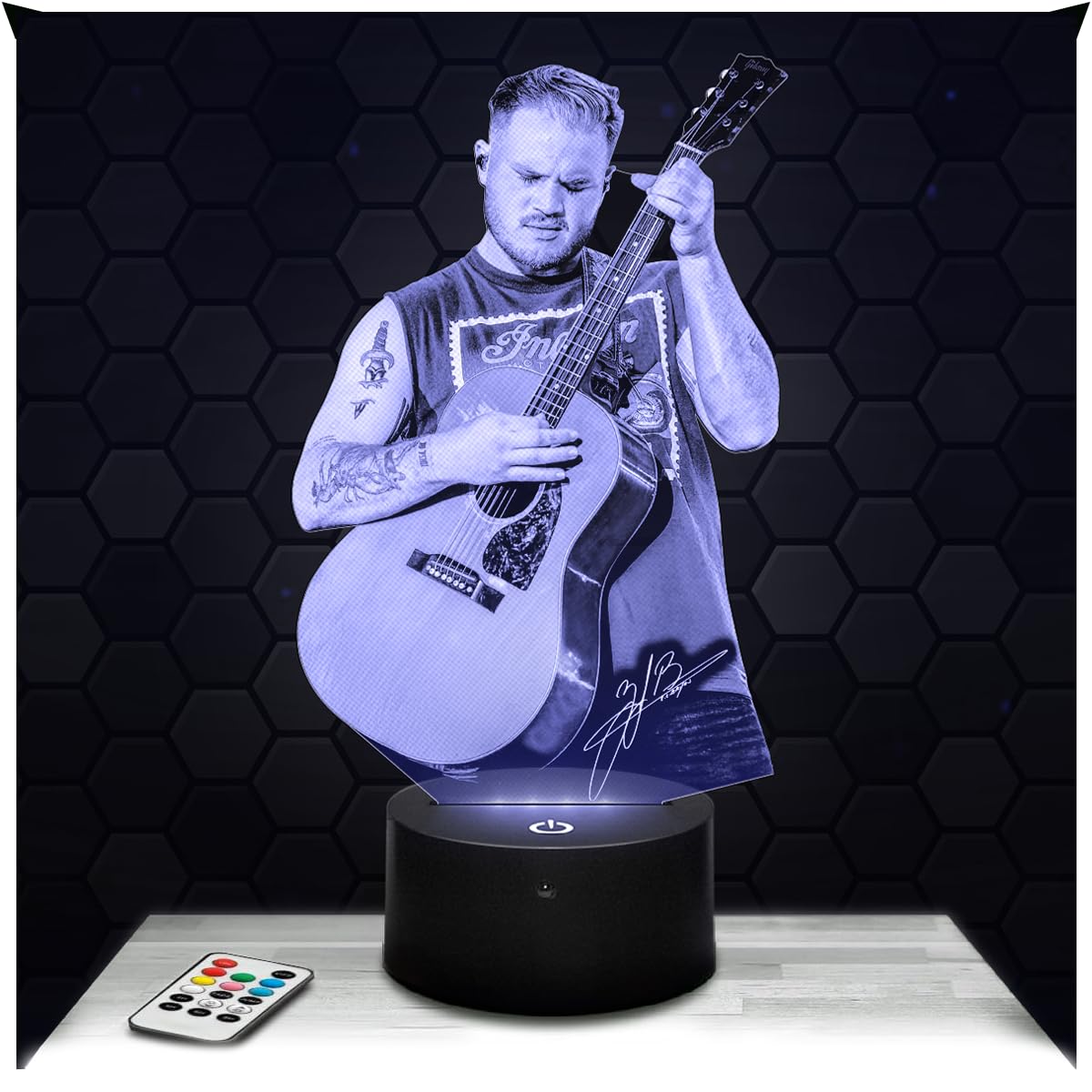 Lampephoto.fr - 3D Lamp Zach Bryan American Country Rock Singer Touch LED Night Light, 3D Hologram Effect, Christmas Birthday Gift Idea for Men and Women, Bedroom Decoration Object — image 1