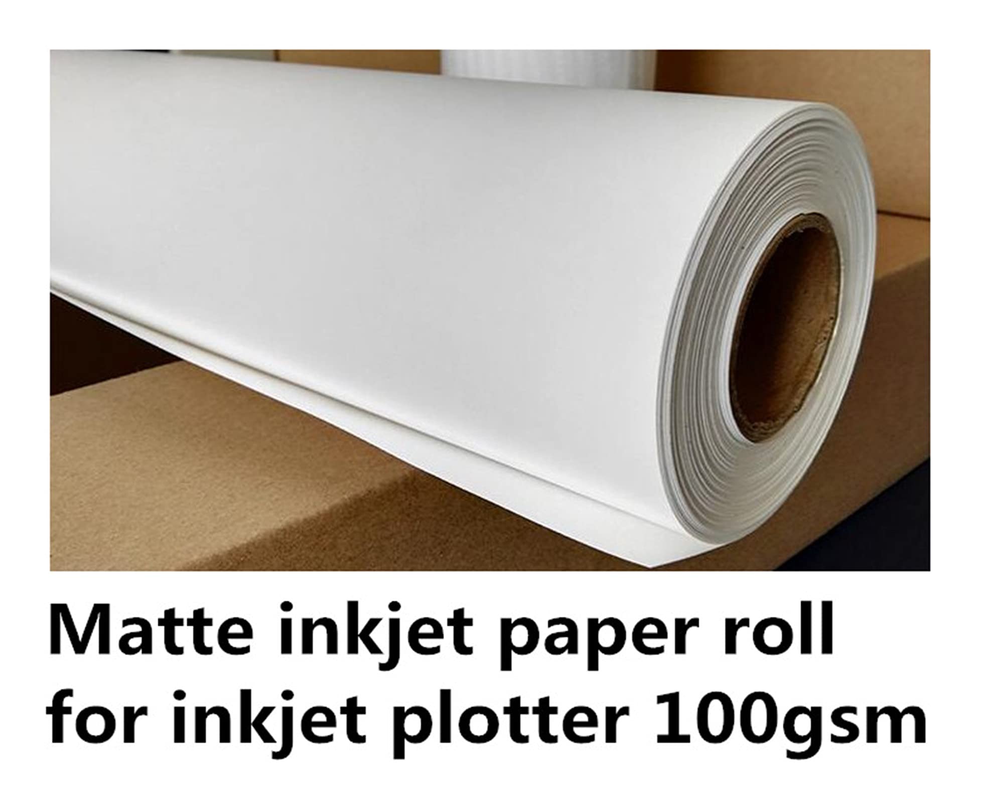 YANGQI yaoqijie 100GSM Thin Inkjet Mate Photo Papel Roll Fit para el trazador de inyección de Tinta A3 12in 17in 24in 36in 42in 44in 50in 60in Lasting (Color : 42in(1.07) x45m)