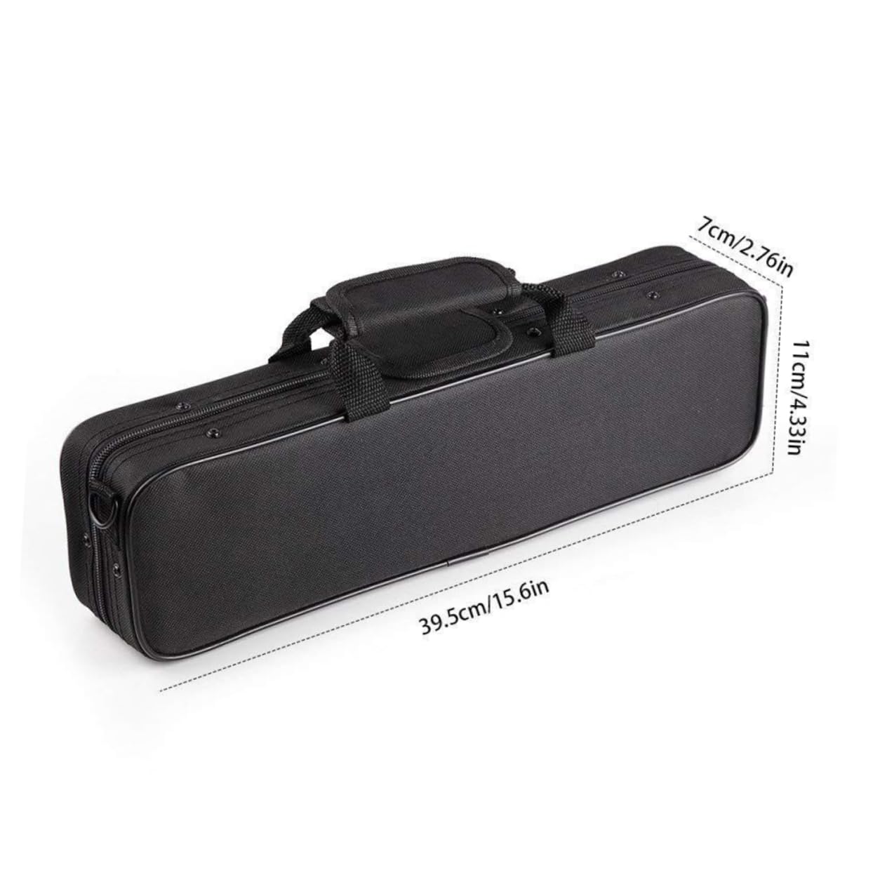 BESPORTBLE 1Pc Professional Flute Carry Bag with Padded Protection Shoulder Strap Flute Ergonomic Design for Durable Lightweight Black