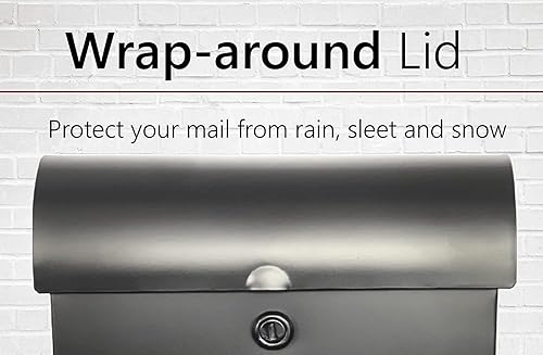 Miniatura 8 de NACH Buzón negro con bloqueo de pared, buzones negros europeos duraderos para exteriores, cuenta con agujeros preperforados para una fácil