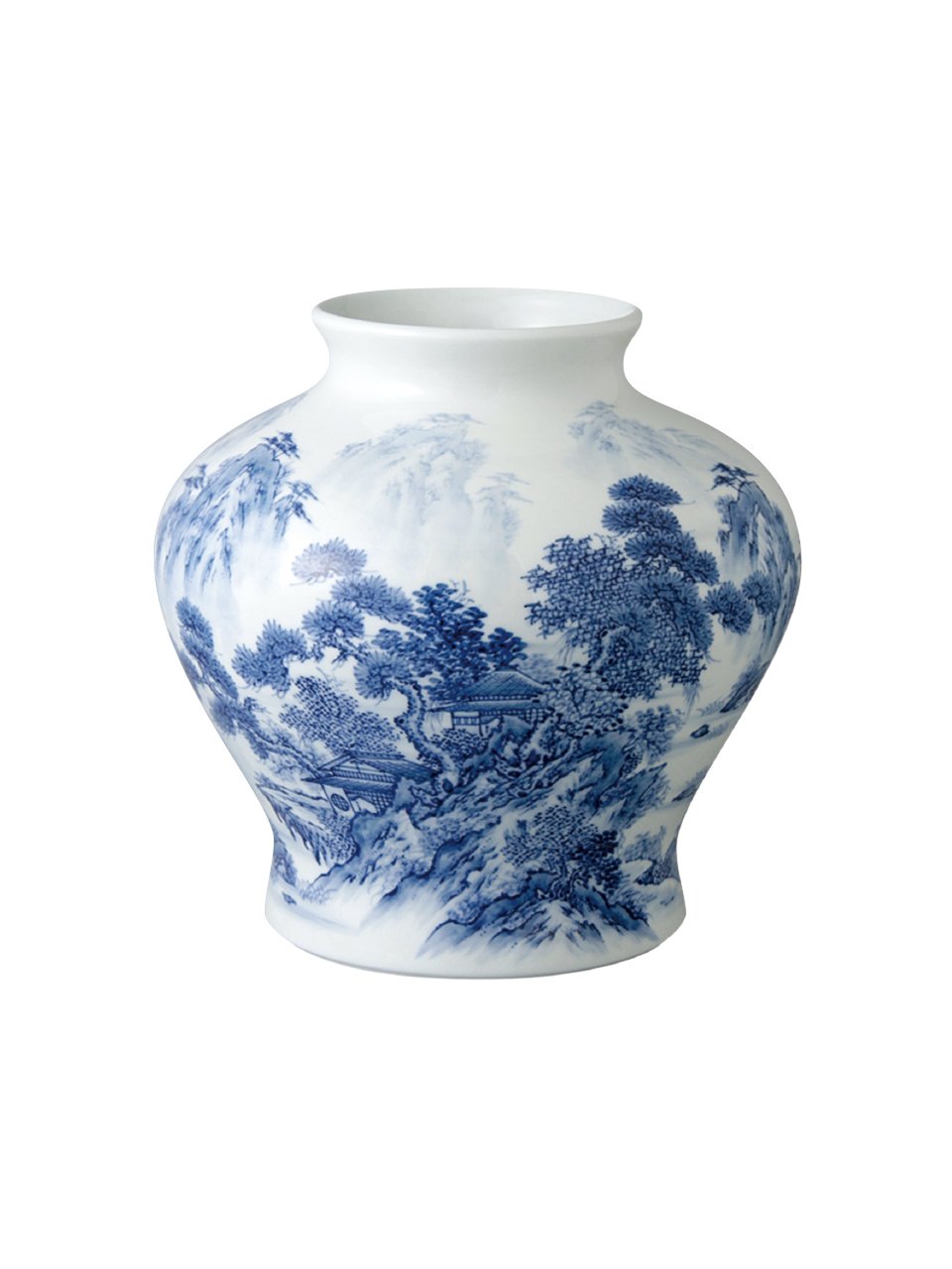 Amazon.co.jp: 山下工芸 花器 山水 φ23×H24.5cm 有田焼 8寸大胴