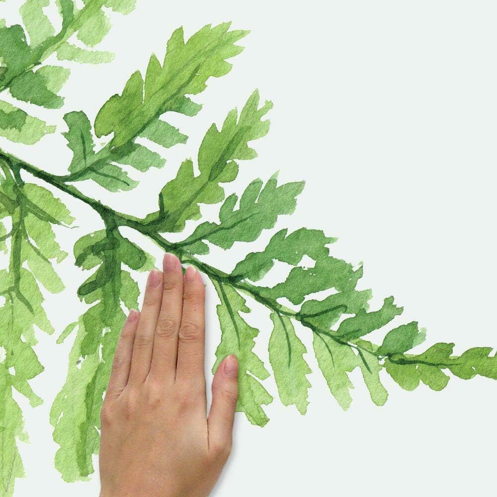 Green Watercolor Fern Peel and Stick Wall Decals