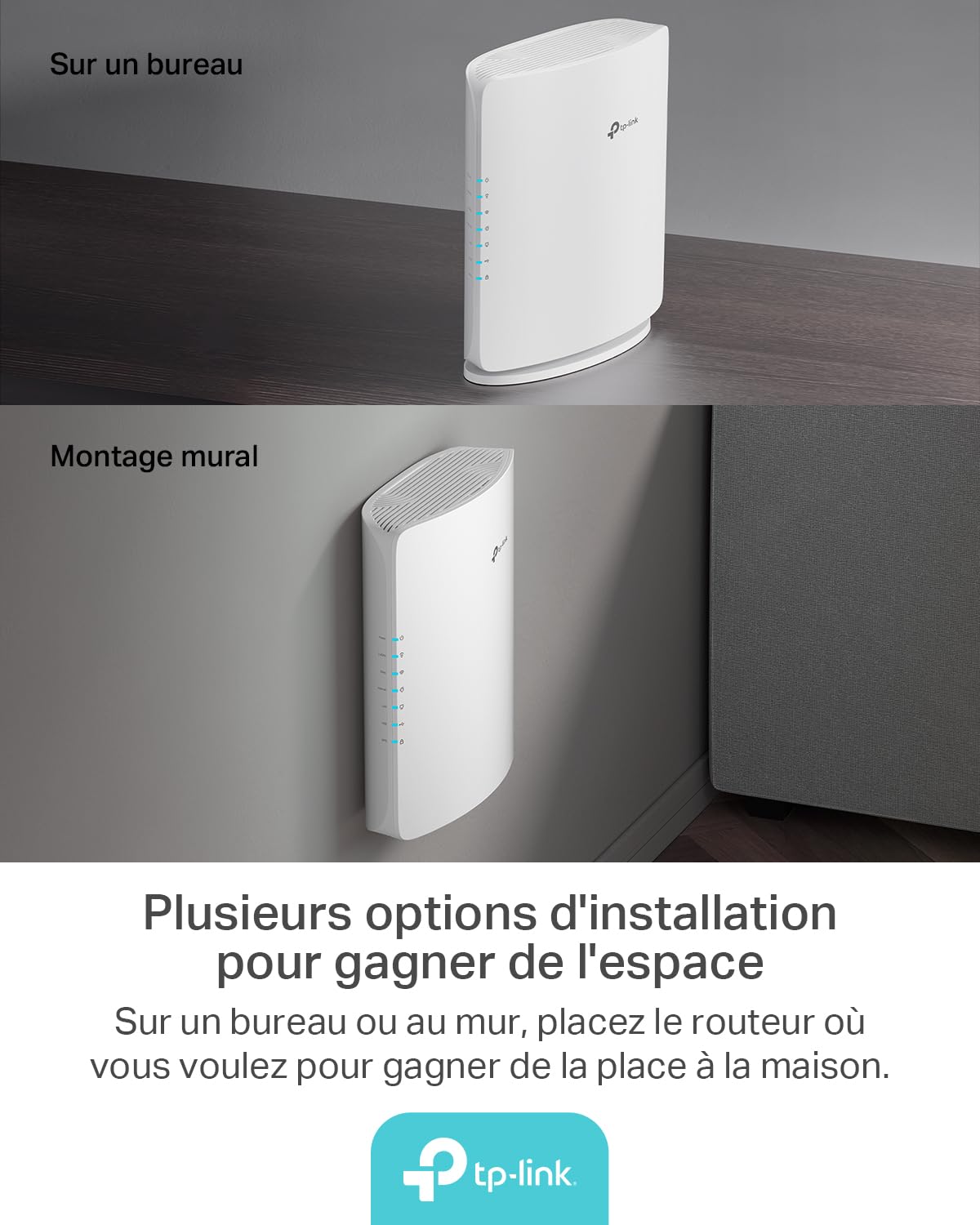 TP-Link Archer BE450 Routeur Wi-FI 7 BE7200 Bi-Bande, Multi-Link Operation (MLO), Port 10G Plus 2.5G, EasyMesh, HomeShield, Gestion Via App Tether