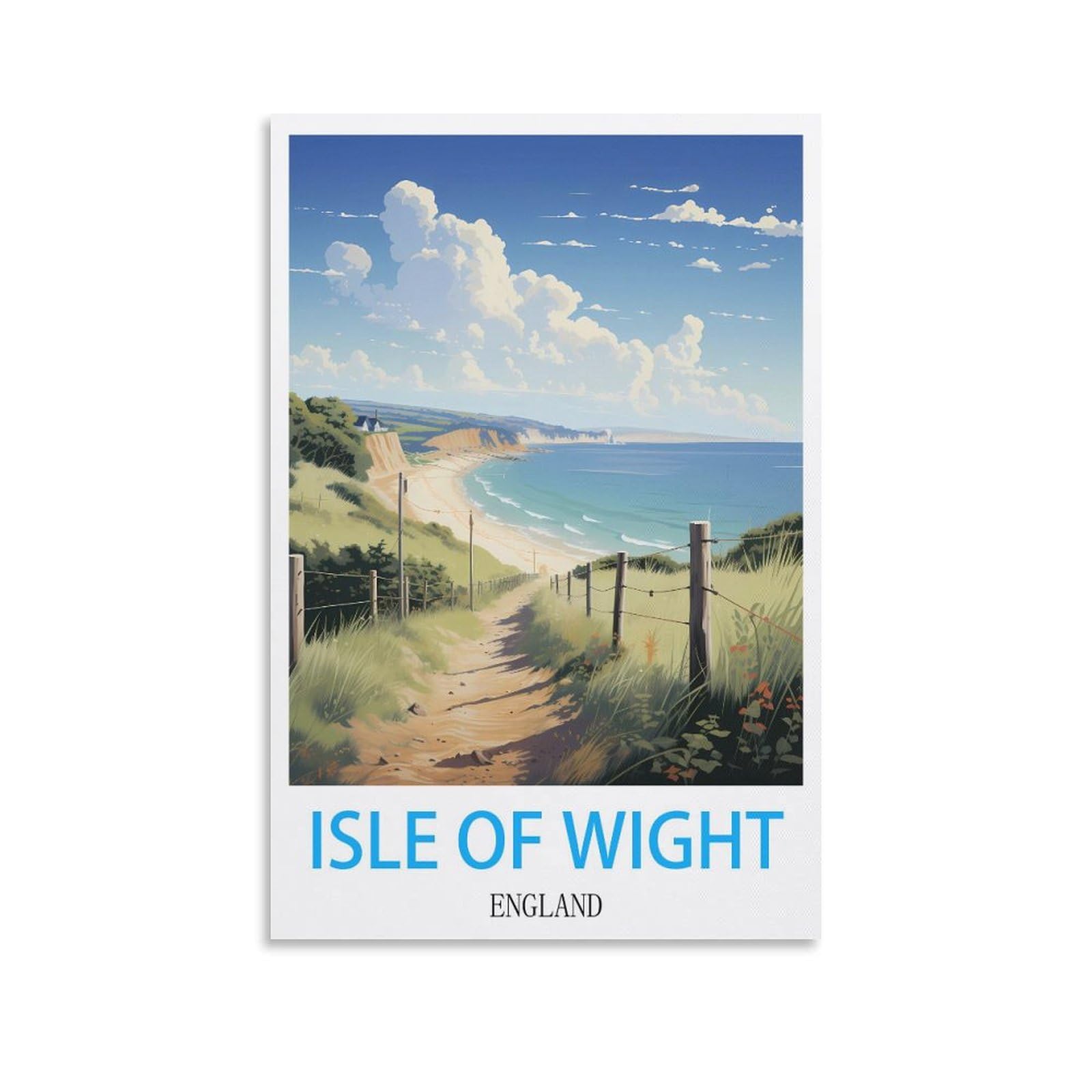 Hsayyiii Unframe-Style Isle Of Wight England Vintage Travel Poster 16X24inch(40X60cm) Canvas Art Poster And Wall Art Picture Print Bedroom Decor