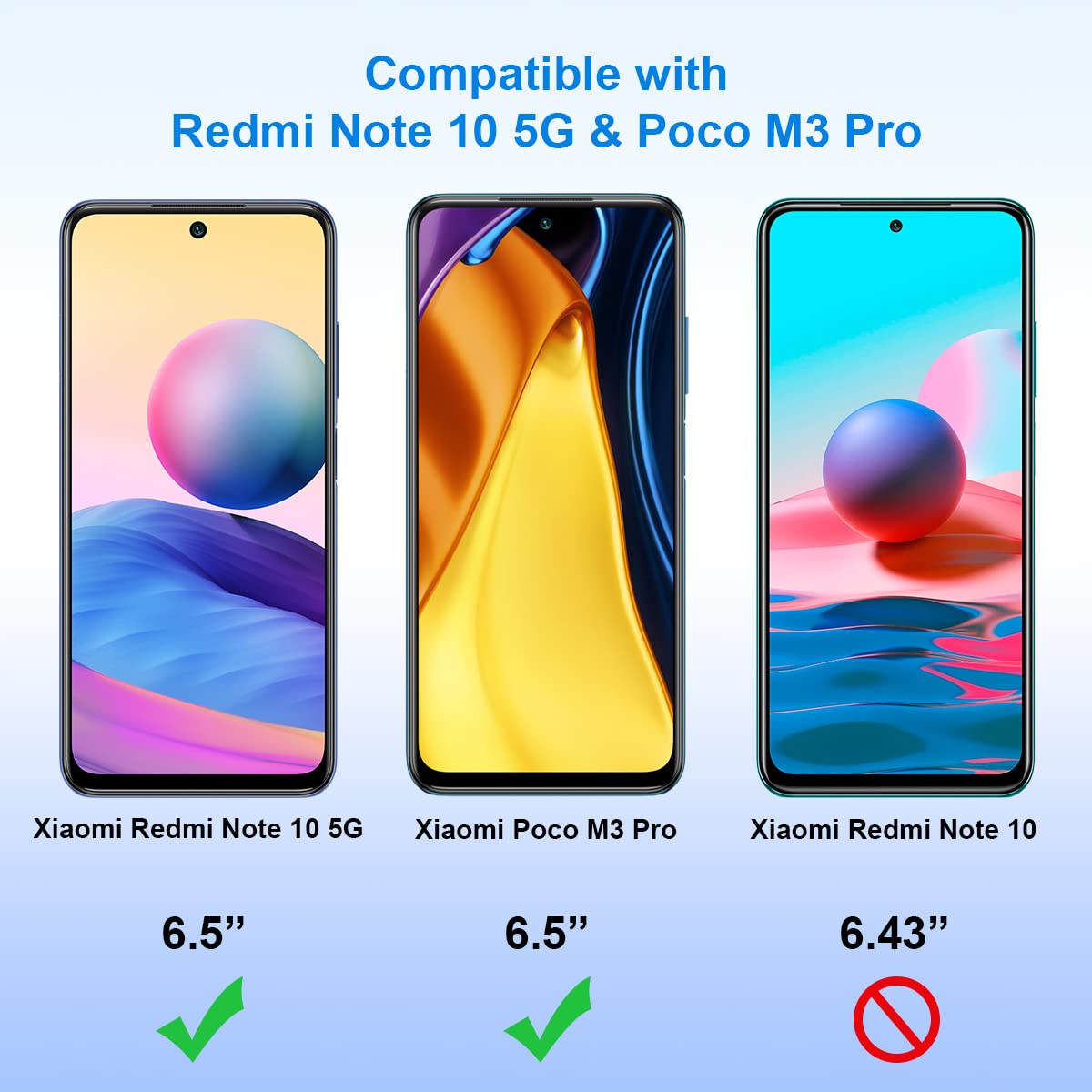 moex Pellicola in vetro temperato compatibile con Redmi Note 10 5G/Poco