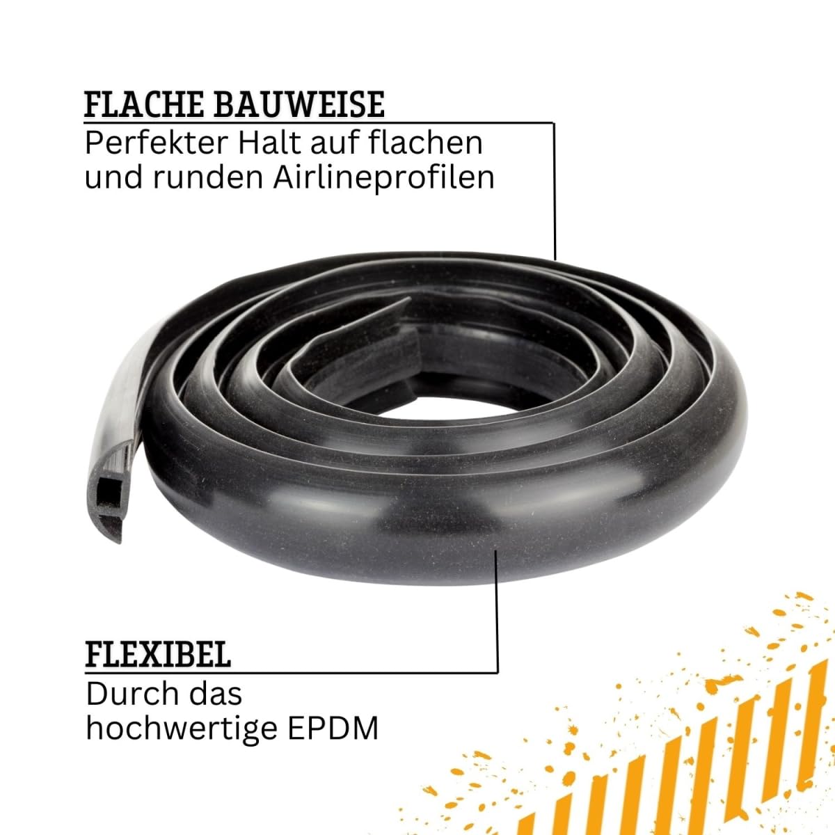 Safetytex Abdeckprofil für Airlineschienen - 30mm breit - Verschiedene längen - Abdeckung aus EPDM für Zurrschienen - 4 m