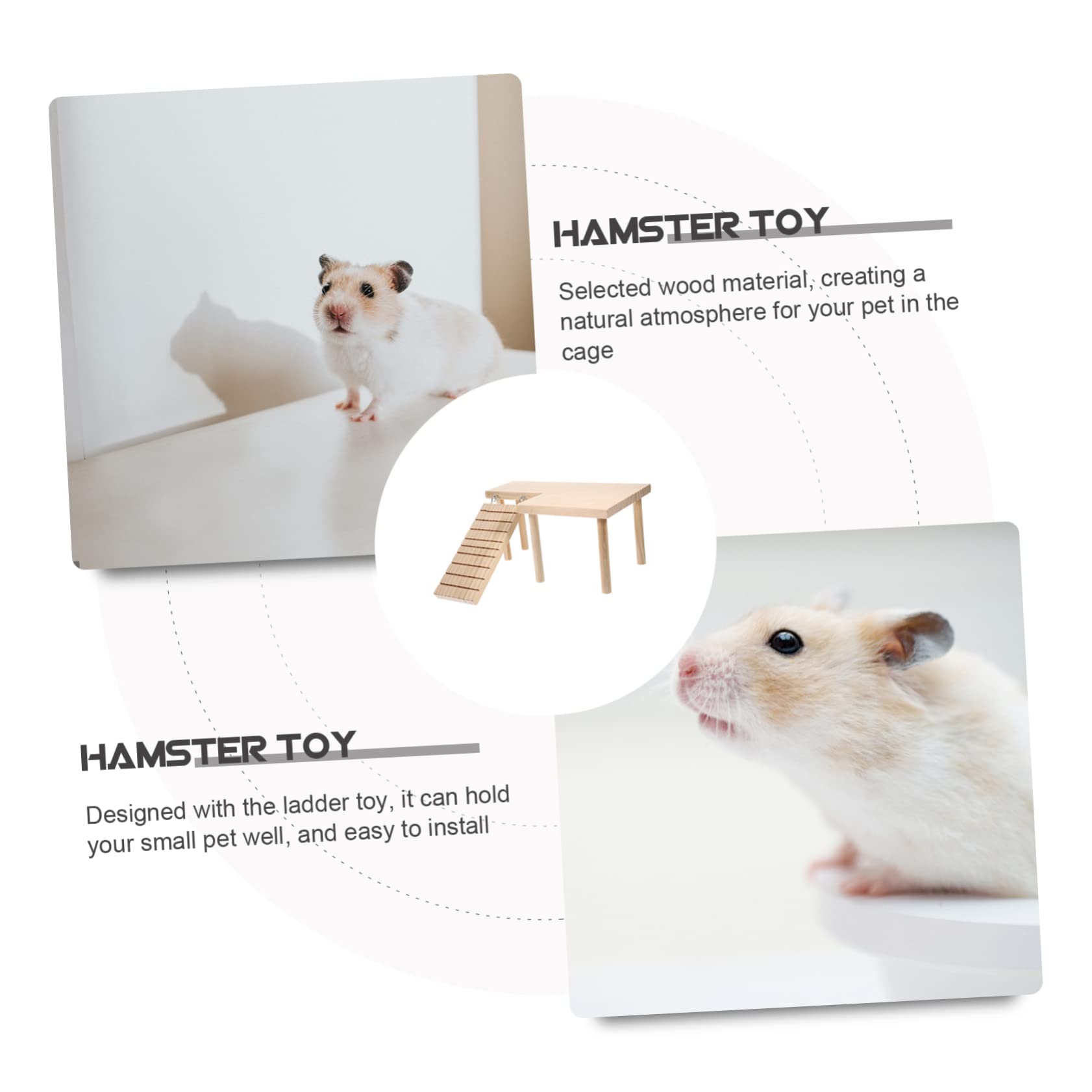 Toddmomy Holz Hamsterplattform mit Leiter für Chinchillas und Ratten Tragbare Plattform Interessantes Spielzeug für Haustierkäfige
