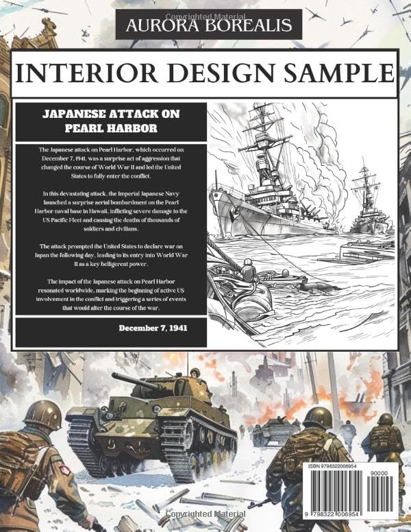 The History of World War Two Coloring Book: Airplanes, Battleships, Tanks, Soldiers. Military Scenes to Color with Explanations for Adults and Kids. Color and Learn! - Image 2