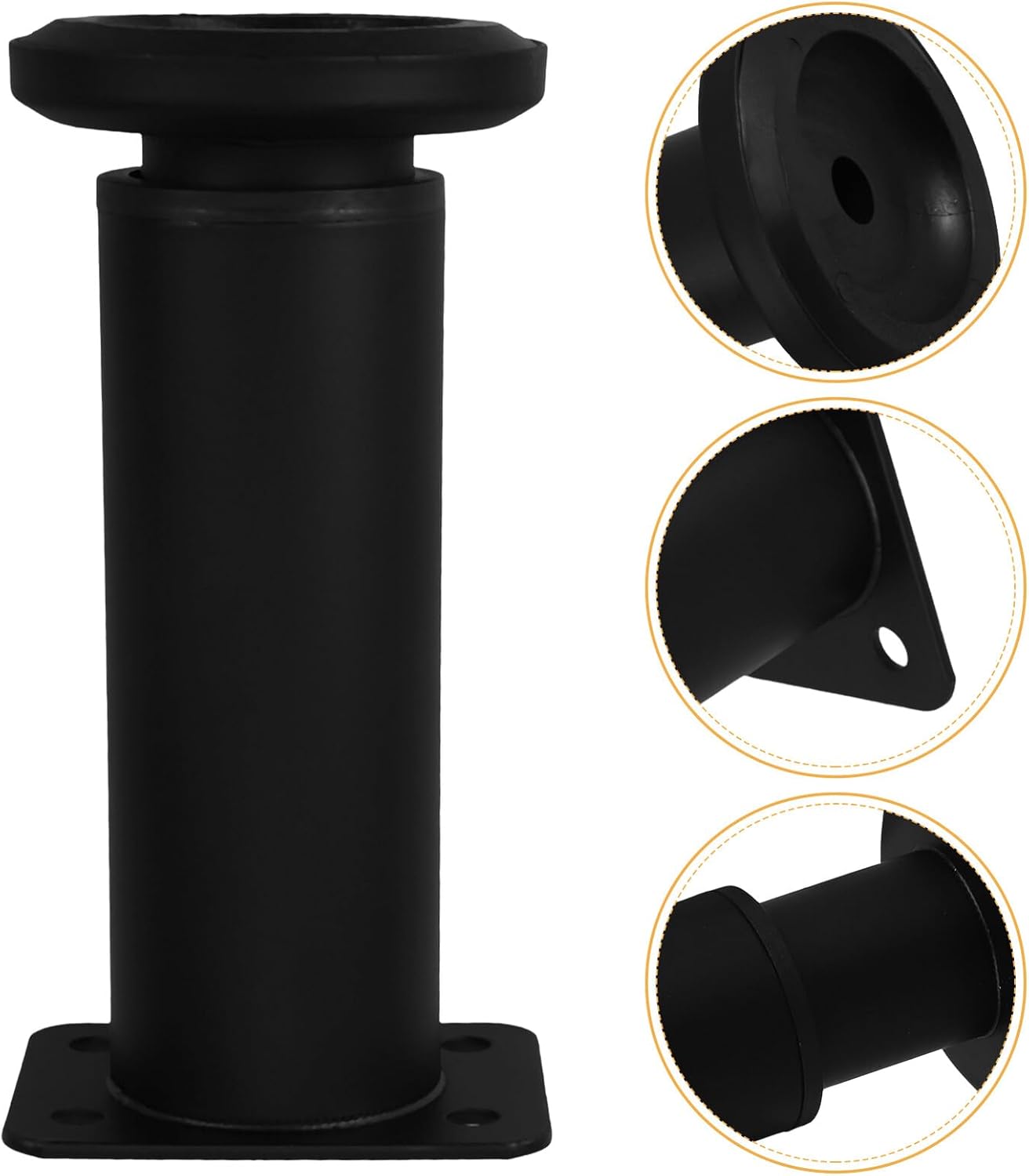 Cabilock 4pcs Adjustable Furniture Legs with Heavy-Duty Metal Cabinet Leveling Feet, 12-18cm Height Adjustable Sofa and Table Support Legs for Home Office Furniture Black