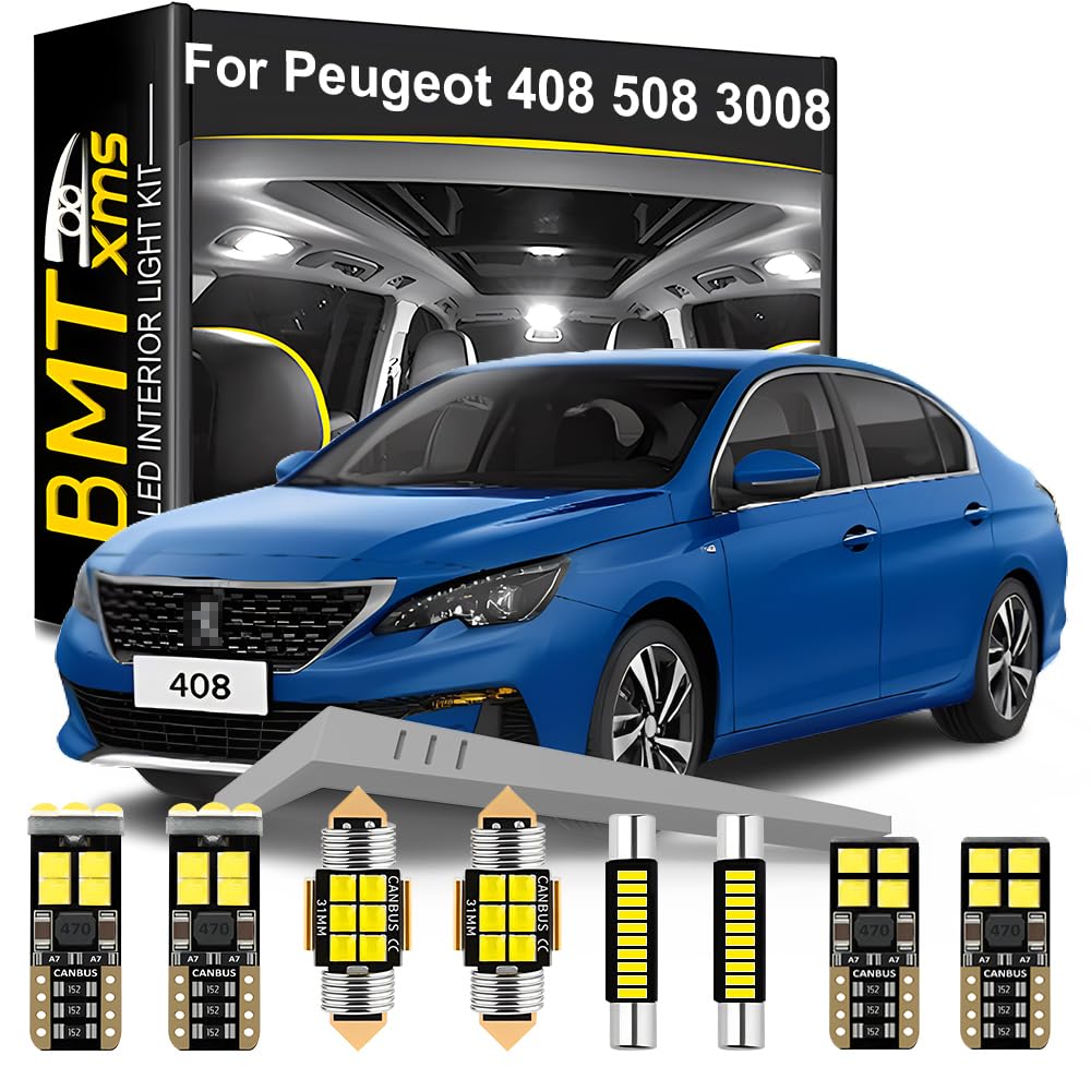 Kit LED Intérieur Blanc 6000K Pour Peugeot 2008/3008/5008 (2013-2020) - 17 Ampoules - Plug & Play - Éclairage Habitacle