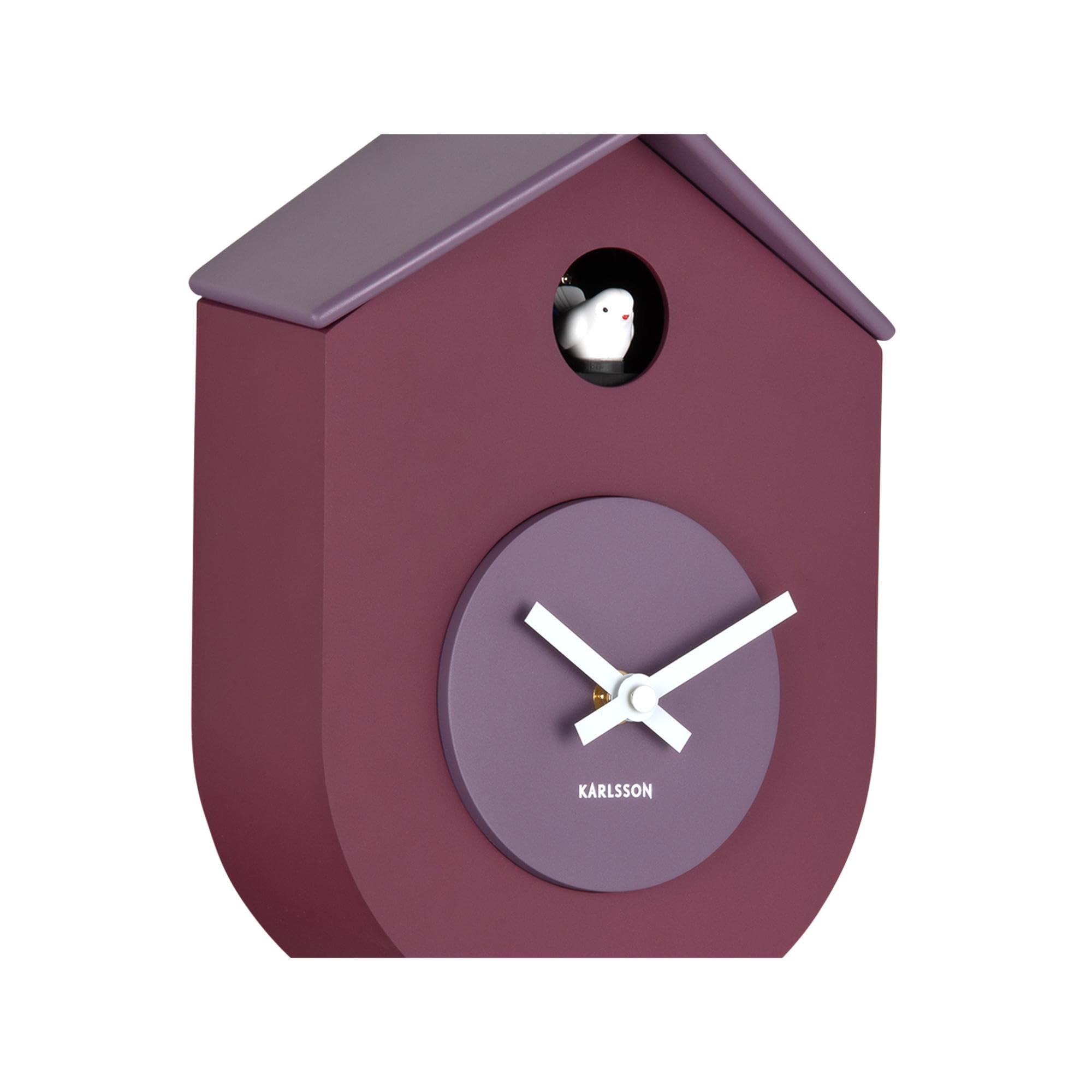Karlsson Grato - Reloj de Pared con péndulo oscilante, Color Morado Oscuro y Lavanda Suave