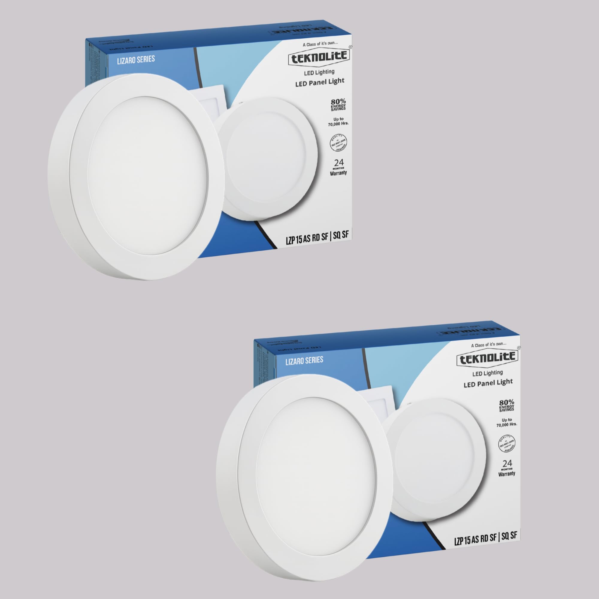 LZP 15W Warm White Round Surface LED Panel Lights Ceiling | Recessed Ceiling Light with 600 Lumens Output | Ideal LED Panel for Home, Office & Bedroom Lighting Pack of 2-image-27