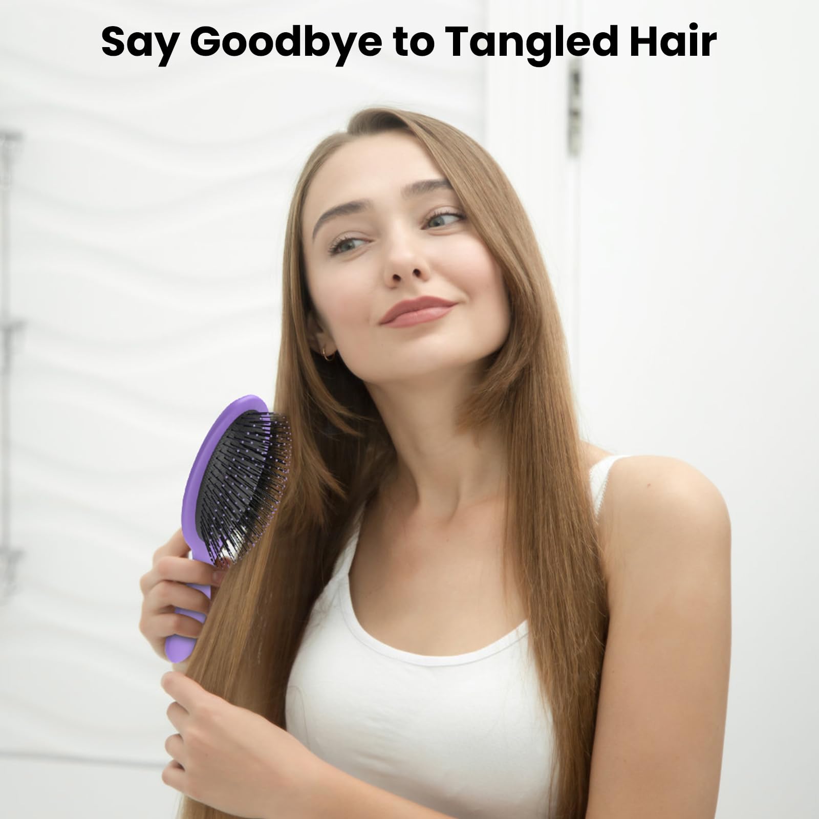 Hair Brush for All Hair Types Flexible Soft Pin Bristle Hair Brushes - Image 3
