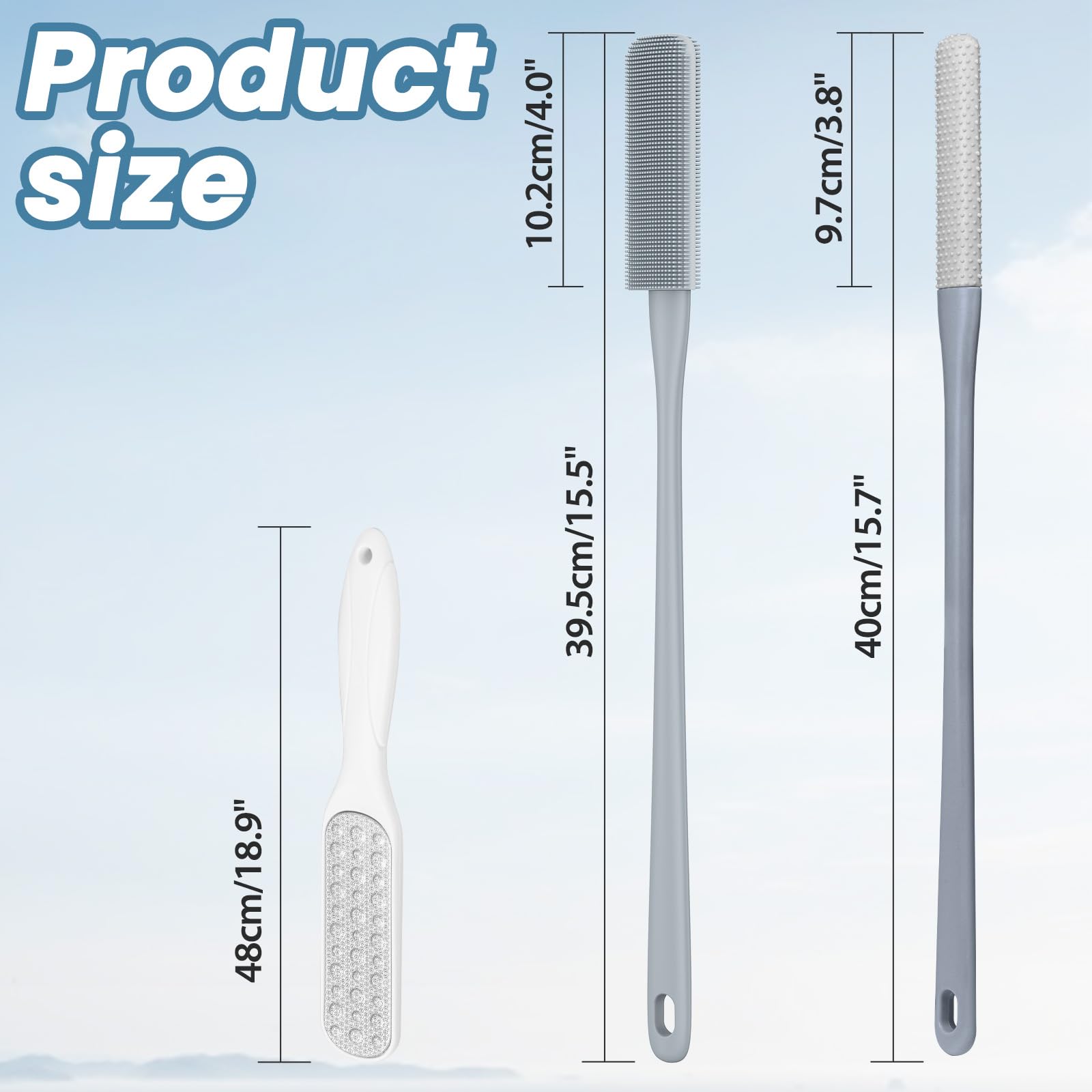 Pack of 3 Silicone Toe Cleaning Brush,Soft Brush Foot Scrubber Long Handle Bathroom Shower Bath Brush Wet and Dry Use for Seniors,Elderly, Men and Women (Grey)