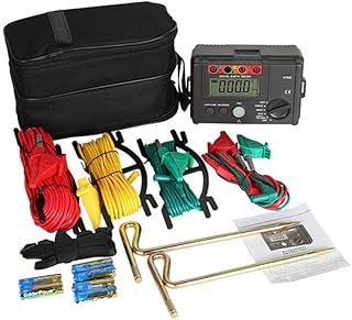 JF-XUAN Resistance Tester 521 Grounding Resistance Tester Low Voltage Display Data Storage Over Range Display LCD Backlight