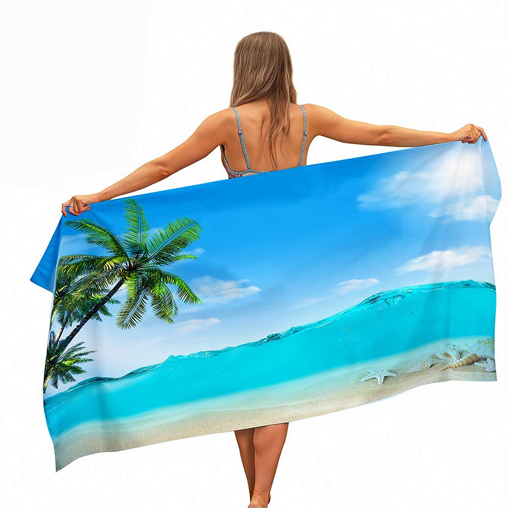 Serviette De Plage Anti-Sable, 90 X 180 Cm Légère En Microfibre, Serviette De Bain Compacte, Séchage Rapide, Serviette Super Absorbante Pour Plage, Piscine, Camping, Fitness, Yoga Mur De Bri -8I6R+A2L