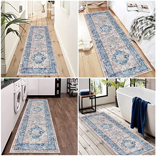 Pauwer Boho Hallway Runner Rug 2x6 Washable Entryway Area Rugs Non Slip Farmhouse Vintage Floor Mat Carpet Runner for Hallways Laundry Room Kitchen Bathroom Bedroom