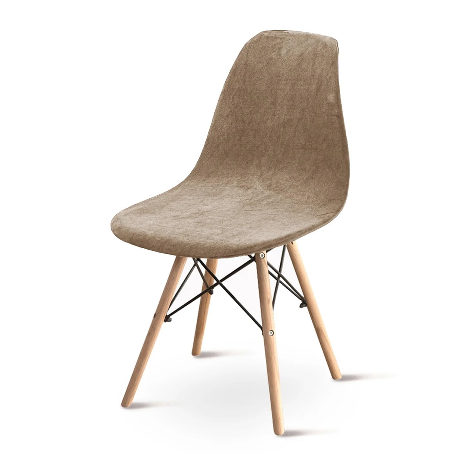 SHBHWS Velvet Shell Chair Cover Soft Removable Elastic Seat Banquet Bar Stool for Hotel, Banquet(Brown)
