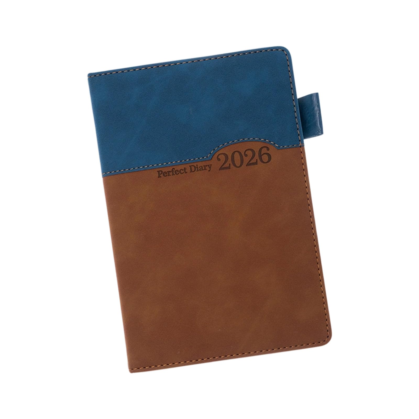 Daily Journal 400-stronicowy terminarz z wyściółką ze skóry PU Planista akademicki z kolorowymi zakładkami miesięcznymi do notatnika z harmonogramem(Dark Blue)