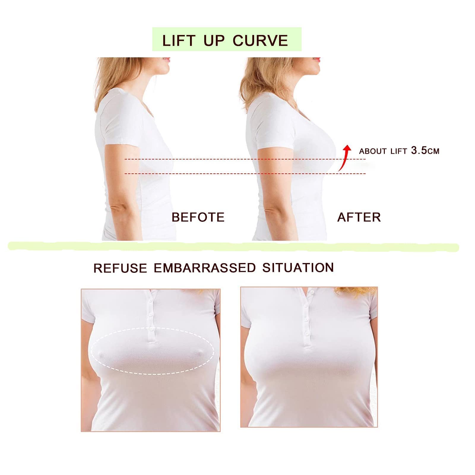 Wiederverwendbarer Klebe BH Push Up für Frauen - Unsichtbarer Push Up BH für Alltag, Badebekleidung & Hochzeitskleider Hochzeitskleider.