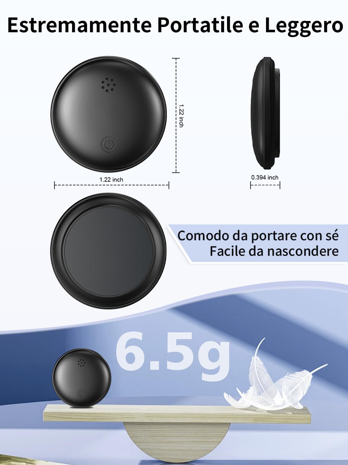 GPS Tracker per Auto, Magnetico Localizzatori GPS Compatibile con iOS e Android, Nessun Abbonamento, Posizionamento Globale, Impermeabile IP67, Fino a 365 Giorni di Autonomia, per Auto/Moto/Chiavi