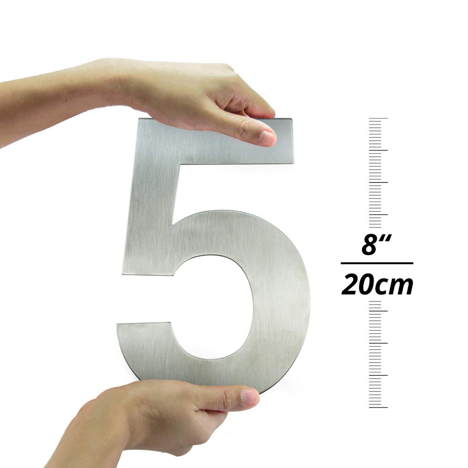 JINchao-tablica rejestracyjna domu, numery drzwi dom zewnętrzny duży, 20 cm numer domu stal nierdzewna, znak adresowy #0-9 zewnętrzny srebrny 8 cali, akcesoria dekoracyjne (kolor: 9, rozmiar: