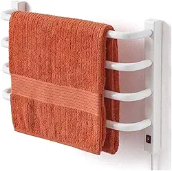 Inovar Metais Aquecedor de Toalhas Térmico Pequeno Branco 220V Fio Lado Direito