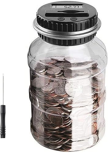 Tarro de dinero digital para contar, alcancía, contador digital de monedas con pantalla LCD, caja de ahorro de dinero de gran capacidad para niños y