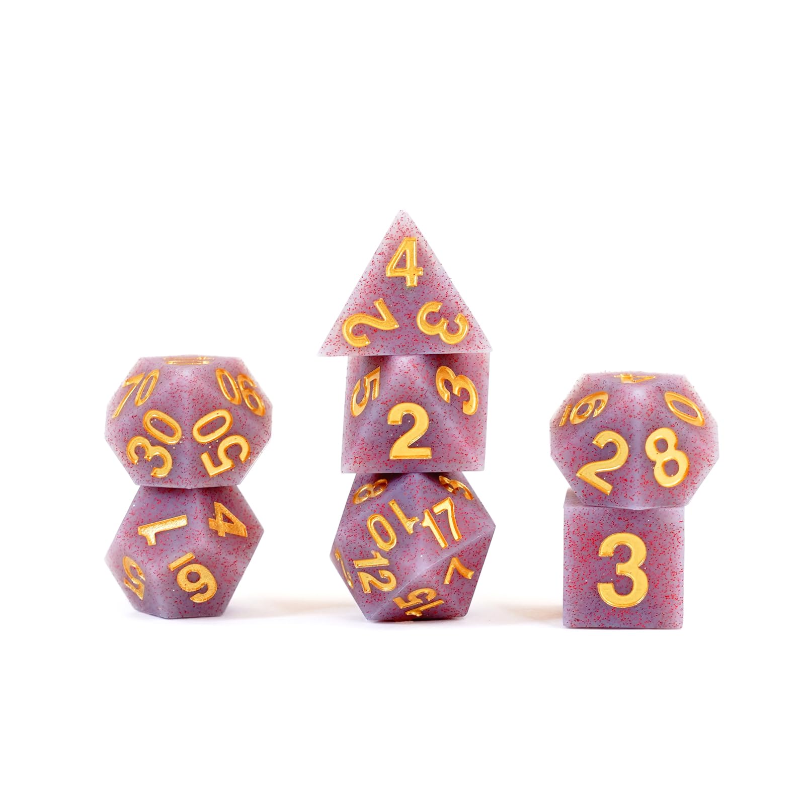 Metallic Dice Games FanRoll by 16mm Sharp Edge Silicone Rubber Poly DND Dice Set: Volcanic Soot, Role Playing Game Dice for Dungeons and Dragons