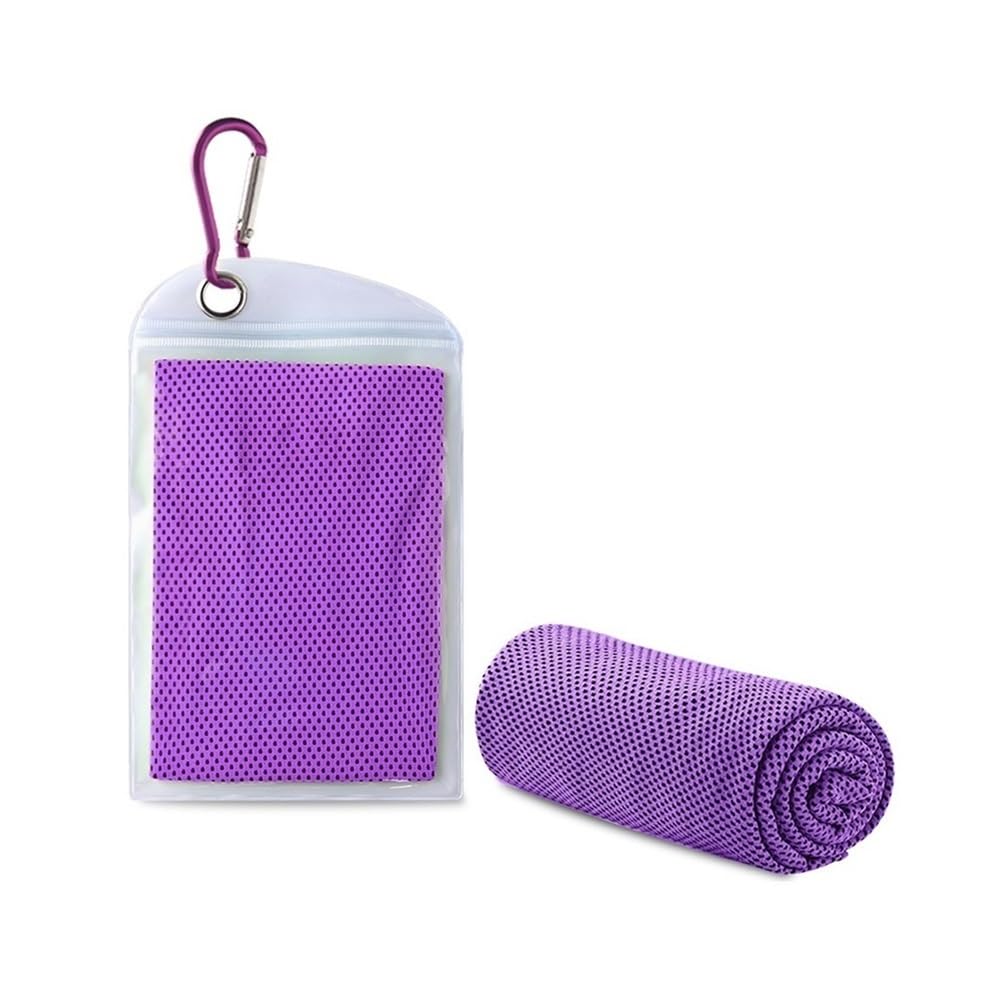Ropicean 2pcs Cold Feeling Sports Towel - Absorbent Summer Gym Sweat Towel for Active Lifestyle(Purple)