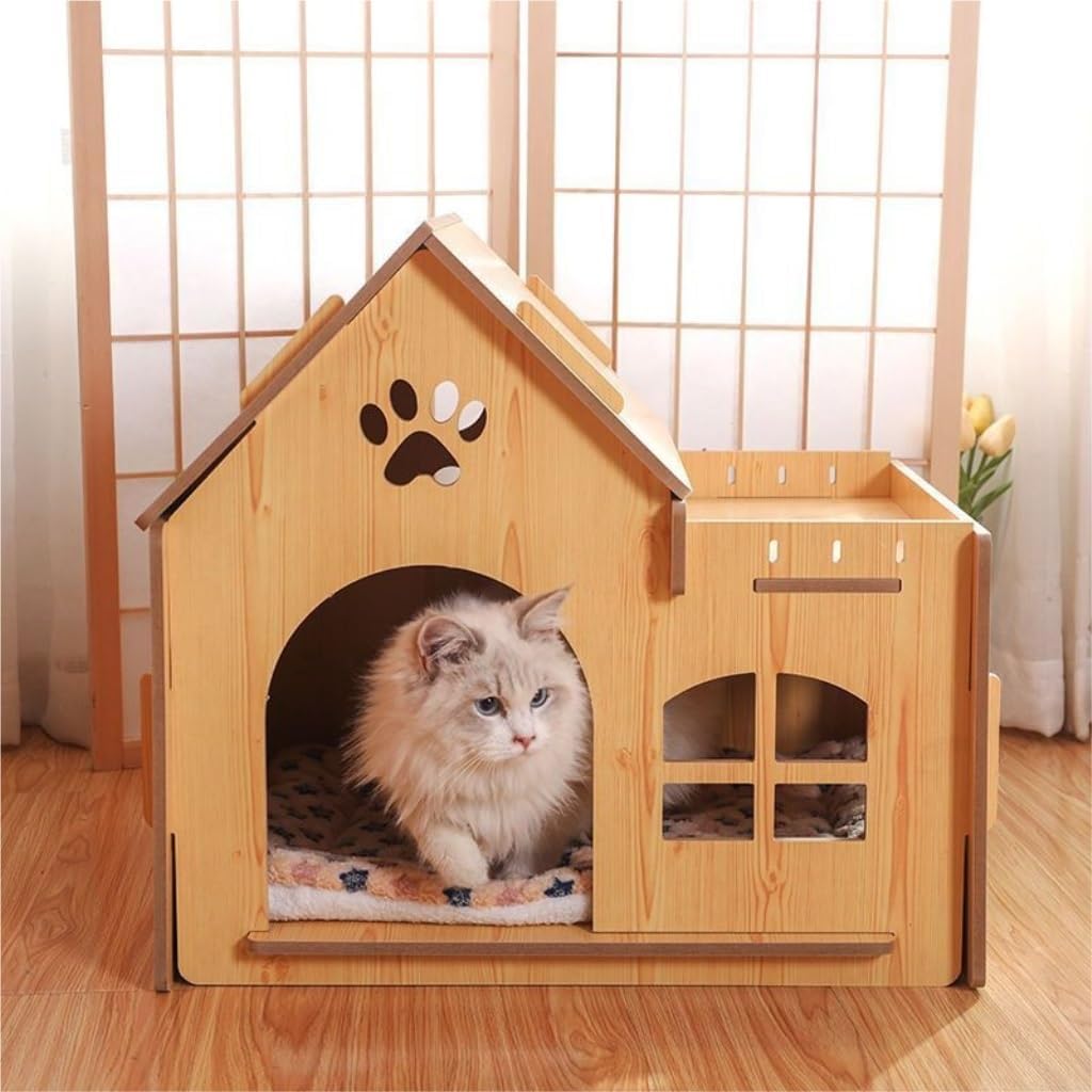 猫小屋四季共通夏涼窩猫ベッド家別荘閉鎖式犬小屋ペット用品の解体洗濯PC= 猫の家 犬小屋、猫小屋、犬小屋、四季の猫の別荘、寝袋、ペット