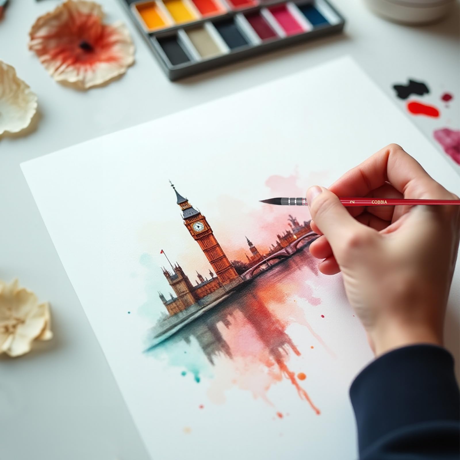 Watercolor Brush Set - 5 Synthetic Squirrel Brushes -5
