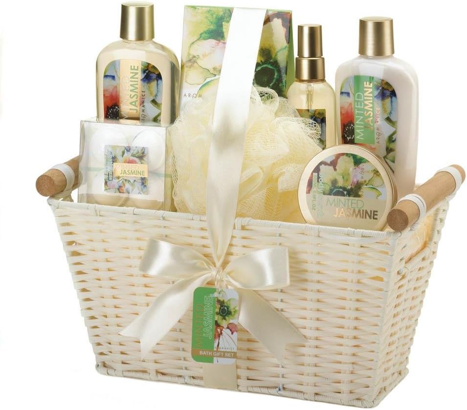 Minted Jasmine Spa Gift Basket Bathroom Decore and Bathroom Accessories and Gifts