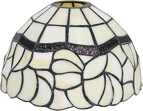Pantalla de repuesto estilo Tiffany de 8 pulgadas, pantalla de cristal de colores pastorales florales solo para lámparas de mesa, lámparas