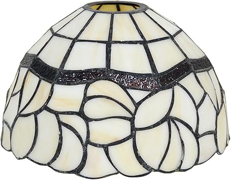 8-Inch Tiffany Style Lampshade Replacement, Pastoral Floral Stained Glass Lamp Shade Only for Table Lamps Pendant Lamps Wall Lights,Large hole