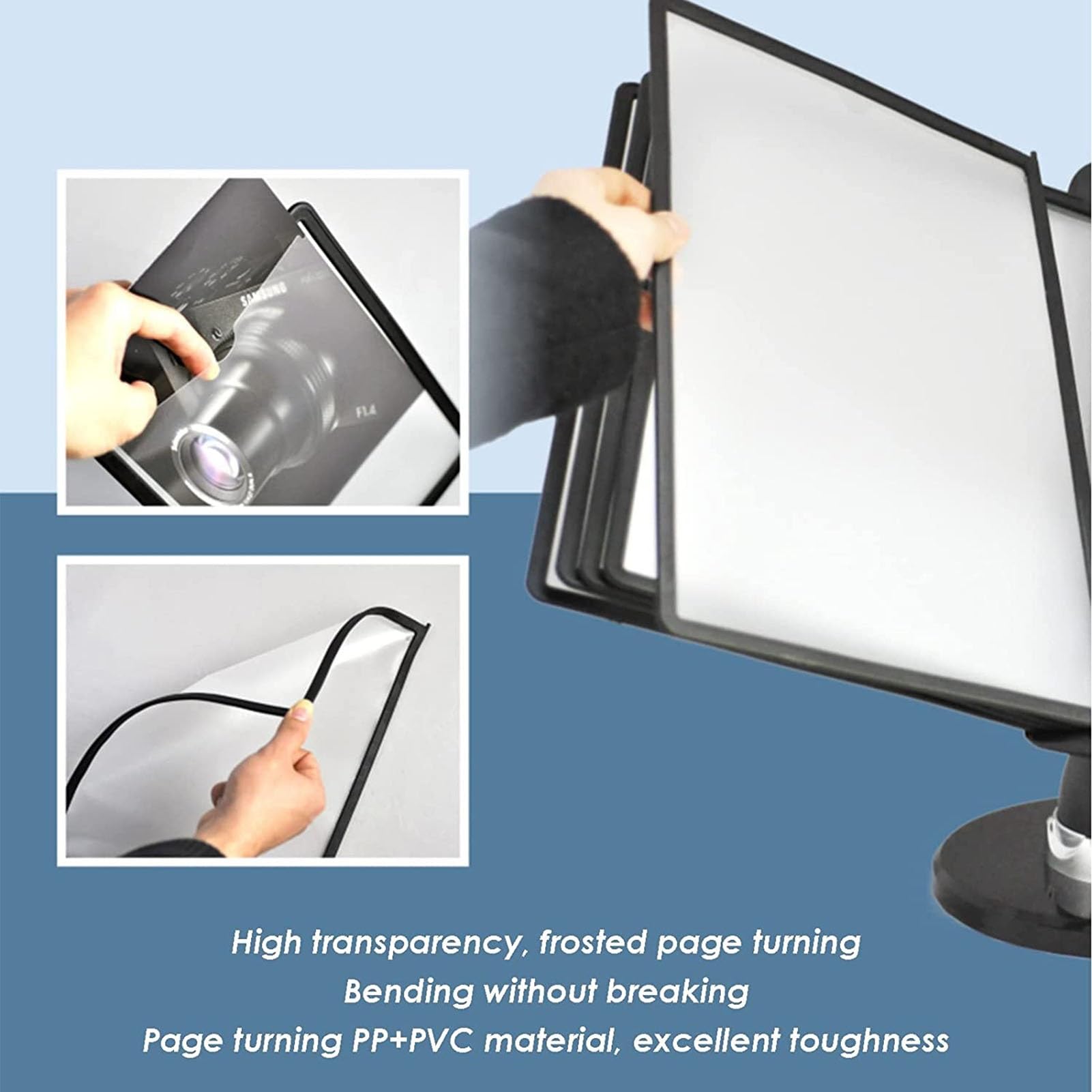 Porta documenti – Organizer da parete, formato A4, 20 pagine, raccoglitore di riferimento per ufficio, PVC e metallo, organizer per documenti da scrivania