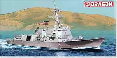 ドラゴン製USSイージス巡洋艦モービルベイ　完成品　アクリル製ケース付　プラ模型 アメリカ海軍 ミサイル巡洋艦 U.S.S.モービル ベイ CG-53