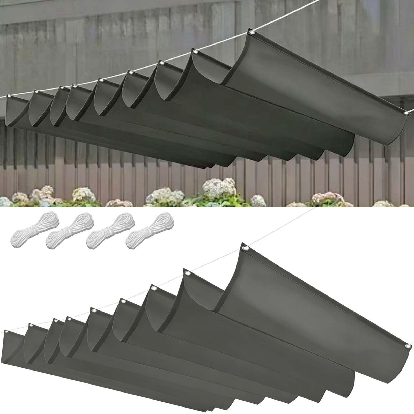 Wodoodporny Żagiel Przeciwsłoneczny 120x220cm Blokujący 98% UV Wodoodporna Pergola Zewnętrzna Z Oczkami I Sznurkiem Do Ogrodu Zewnętrznego, Patio, Trawnika, Jasny szary