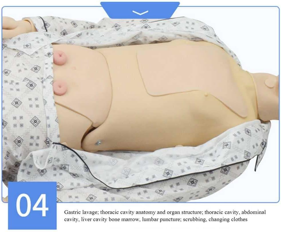 CHROX Patientenpflege Manikin Training Basic Geri Pflegefähigkeiten Geriatrisches menschliches Modell Schaufensterpuppe Ganzkörper für den Unterricht in der Schule der Krankenpflegermedizin männlich