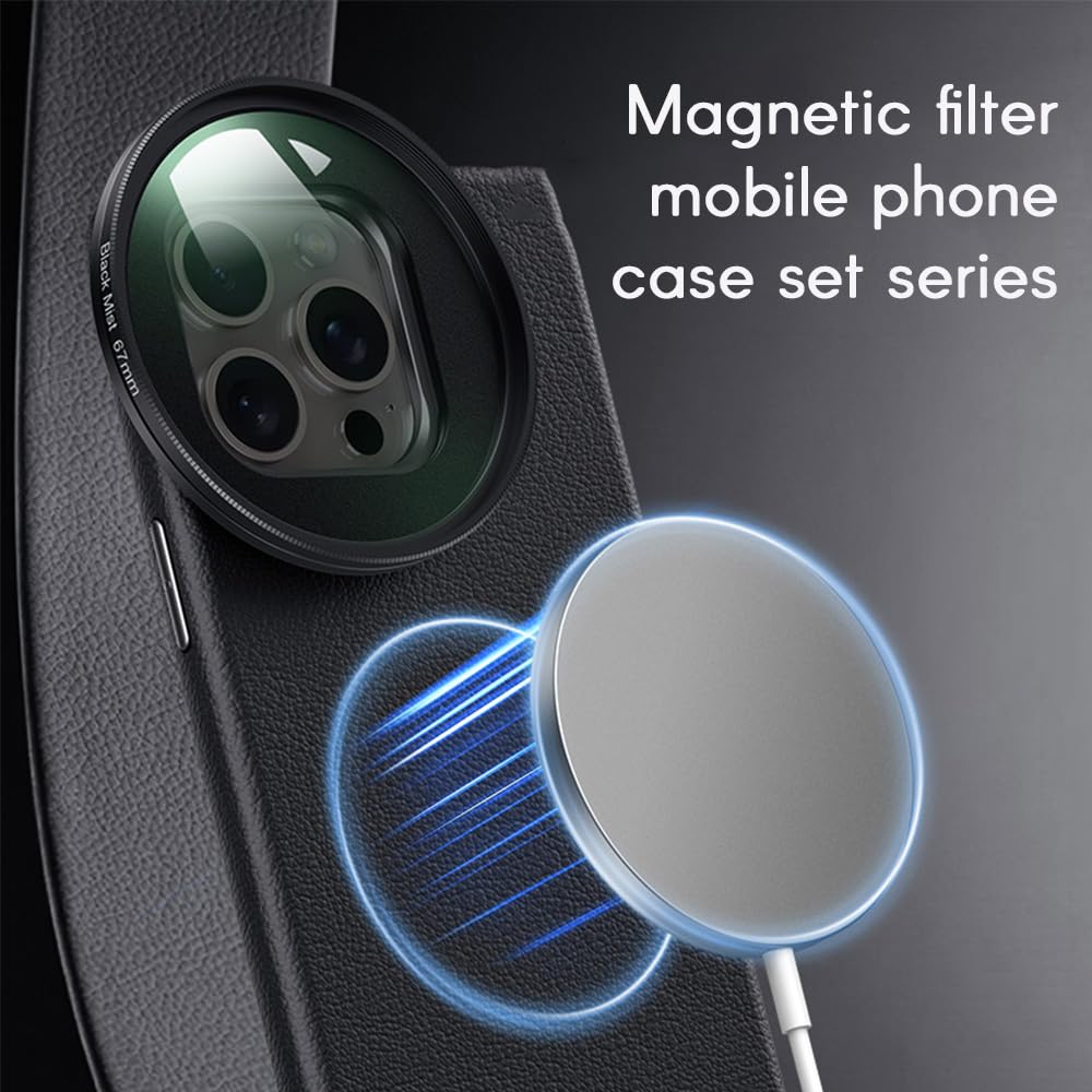 Zestaw magnetycznych obiektywów do telefonu 67 mm z pierścieniem adaptera CPL Astral Black Mist i etui do mobilnej fotografii wideografii