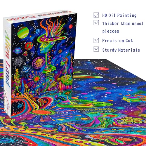 Rompecabezas Bgraamiens Alien Land, 1000 piezas, tema alienígena y graffiti, colores vibrantes, para adultos miniatura 3