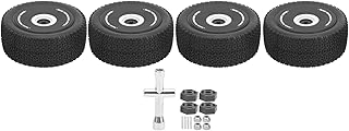 RiToEasysports 4PCS RC Rubber Tire,Front Rear Tire Tyre Set Compatible with WLTOYS 124018 1/12 RC Car Accessory Model Car Accessories