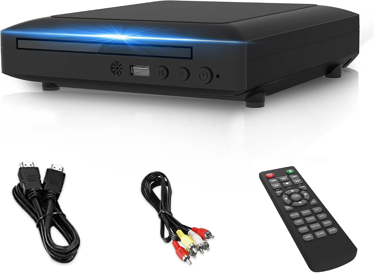 Mini DVD Player for TV, Region Free HD 1080P Supported with HDMI/AV Cables, USB Input, Contain Remote Control for DVD Player, Support PAL/NTSC System