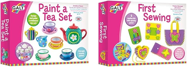 Galt Toys, Paint a Tea Set, ' Craft Kits, Ages 5 Years Plus & Toys, First Sewing, ' Craft Kits, Ages 5 Years Plus