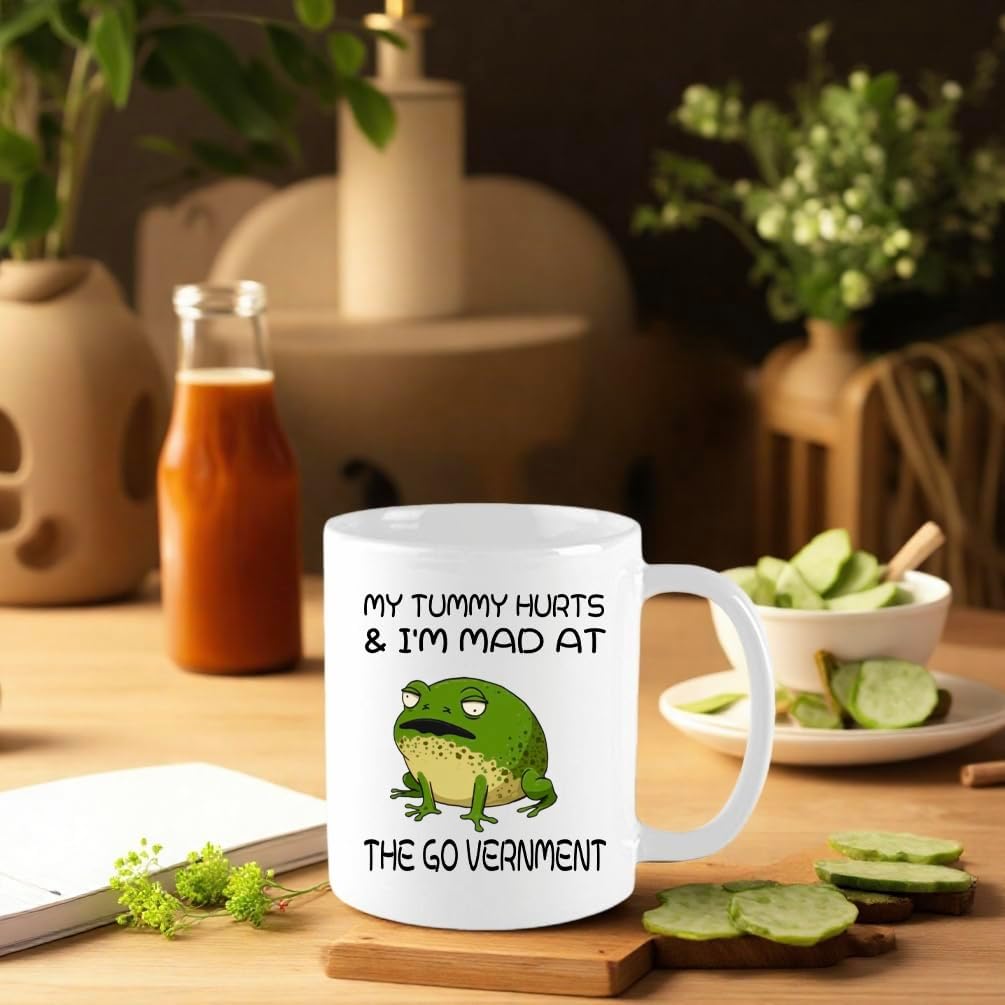 Funny Statement Coffee Mug ,My Tummy Hurts and I'm Mad At The Government Mug,Gift for Office Large/Cute/ ,Decor Party Gift Valentine's Day Gifts Birthday ,Christmas, Men, Women Novelty Gifts,11 oz - Image 6