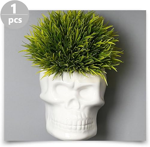 Miniatura 4 de GANAZONO Maceta con forma de calavera para pared, jarrón suculento, maceta única para Halloween, hogar, bar, decoración de escritorio